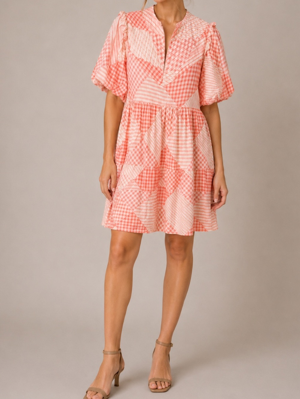 Gilner Farrar Plaid Patchwork Dress Small‎